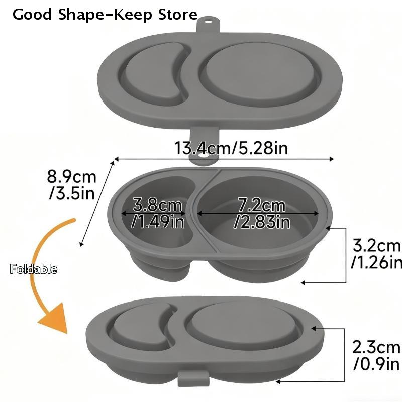 Reusable Snackle Box Containers Silicone Snack Containers With Lids Foldable Double Compartment Condiment Bowls Kitchen Gadgets