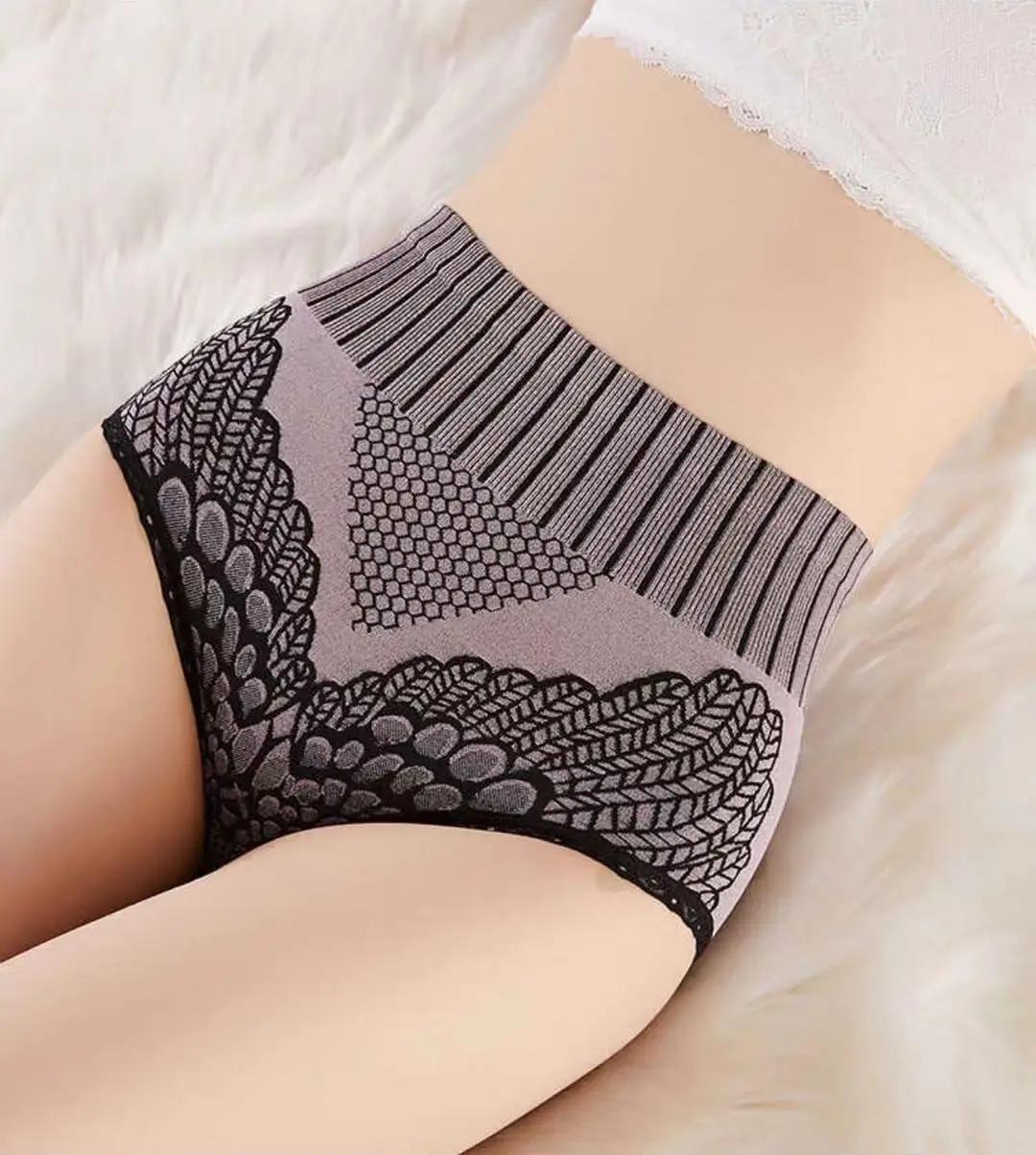 

Женские трусики, нижнее белье, бесшовные трусы, трусы с высокой талией, женские трусы, большие размеры XL фиолетовый