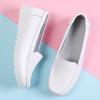 Casual Simple White Hollow Breathable Genuine Leather Flats Platform Loafers Shoes For Women