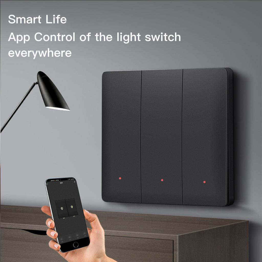 BSEED 1/2/3Gang Zigbee Wall Switches 1/2/3Way Reset Push Button Light Switches Tuya Smart Life Google Alexa Control