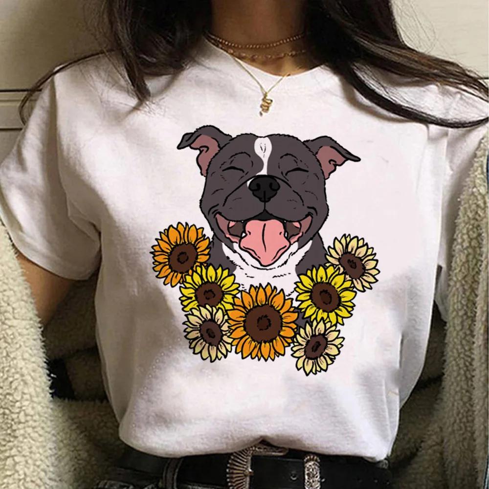 Cute classic cartoon bull terrier Harajuku print T-shirt unisex summer pet pattern shirt dog lover top gift dog owner shirt