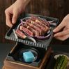 Korean Style Barbecue Stove Set Dining Room Single and Double Tableware Cast Iron Barbecue Plate Square Alcohol Oven Baking Tray