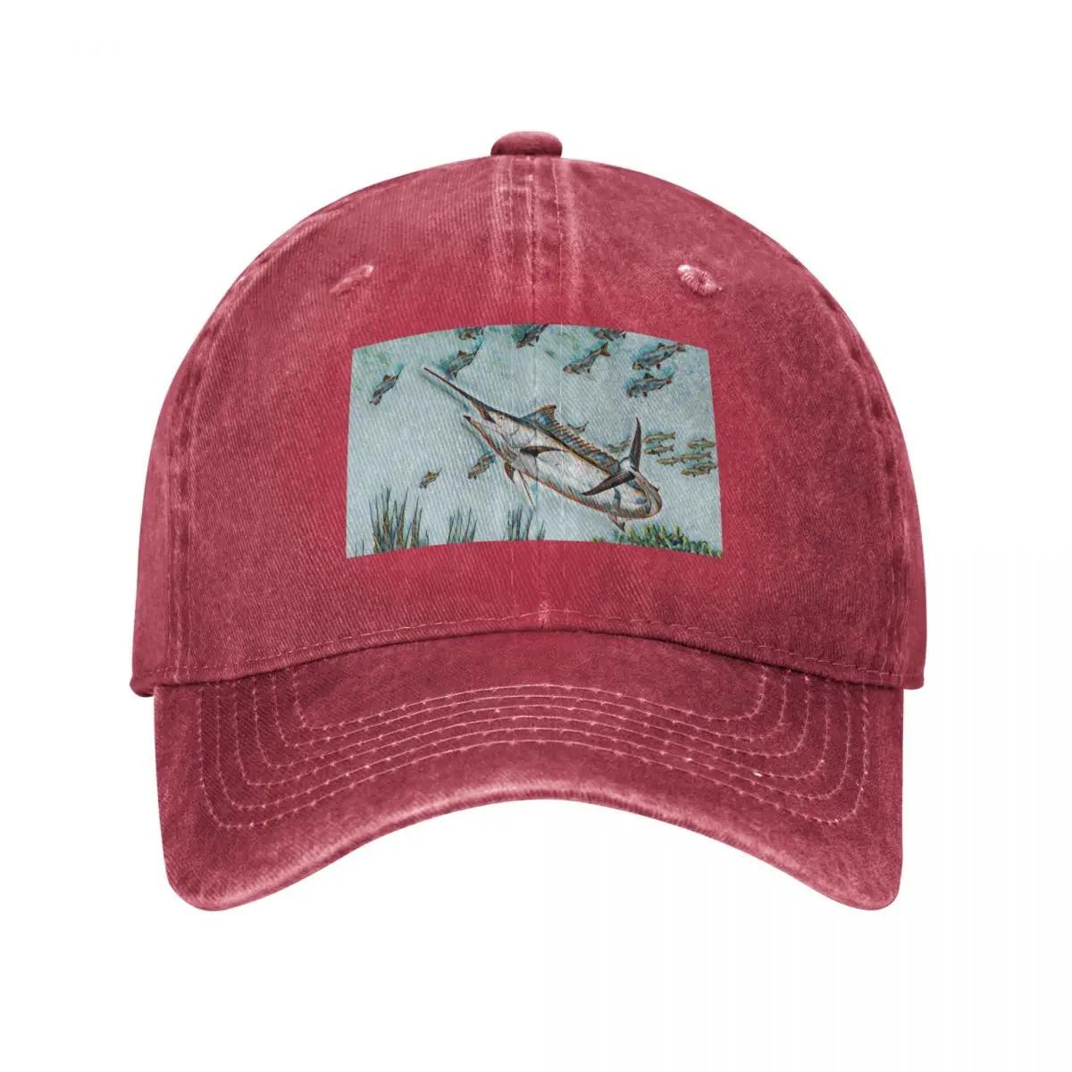 Marlin fish hunt Baseball Cap Trucker Cap custom Hat Beach Unisexs Tennis Women s