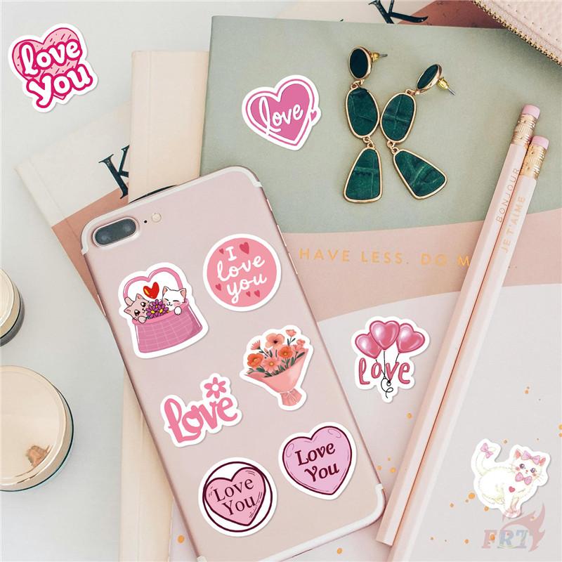 500Pcs/Roll Pink Valentine's Day - Sweet Love Kids Rewards Stickers - DIY Scrapbooks Album Decor Sealing Label Decals