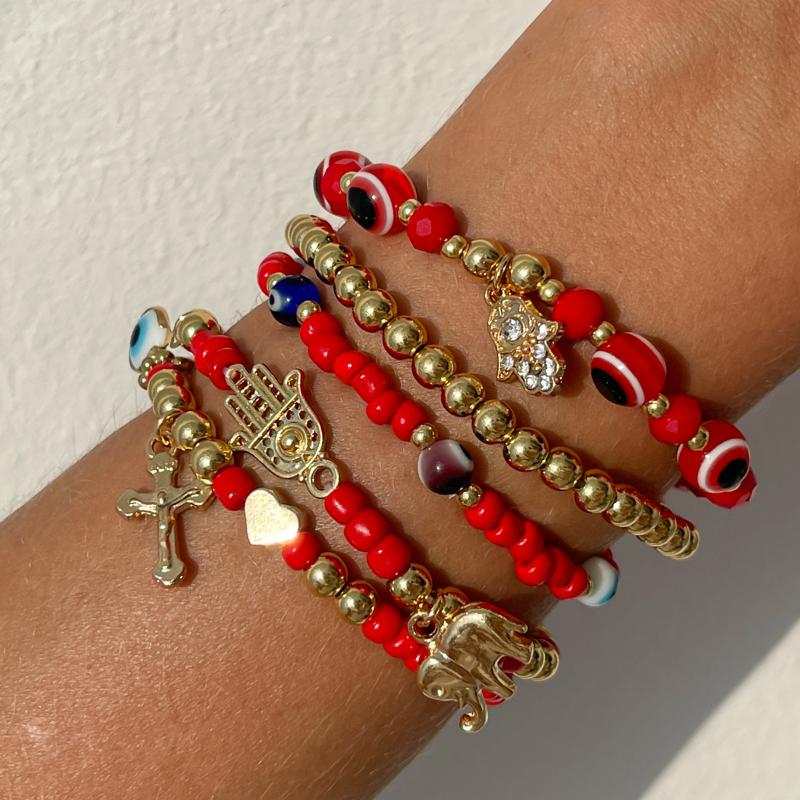 1Set Fashion Bracelets For Women New Vintage Irregular Beads Imitation Pearl Chain Jewelry Gift