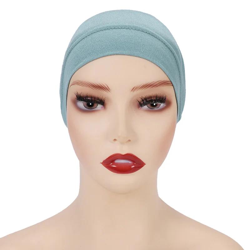 Weiß Beige Rot Grau Damen Innen Hijab Kappe Muslimischer Turban Islamische Unterkappe Weibliches Stirnband Turbante Mujer