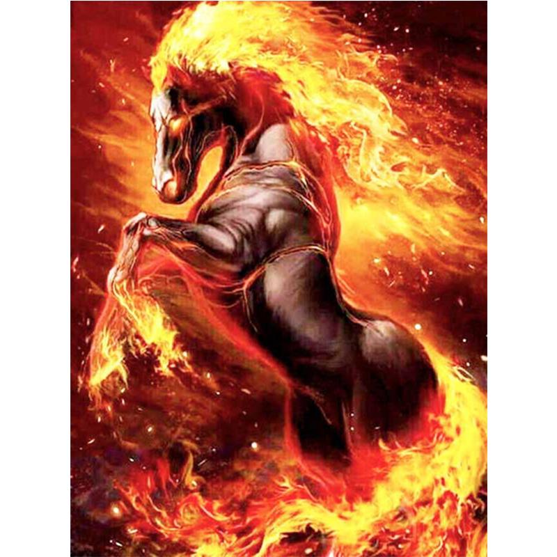 

5D DIY алмазная живопись животное лошадь комплект полная дрель круглая вышивка мозаика художественная картина стразы украшение дома подарок Full Round 40x50CM