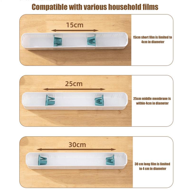 Food Film Dispenser Wrap Dispenser With Cutter Storage Box Aluminum Foil Stretch Film Cutter Kitchen Accessories