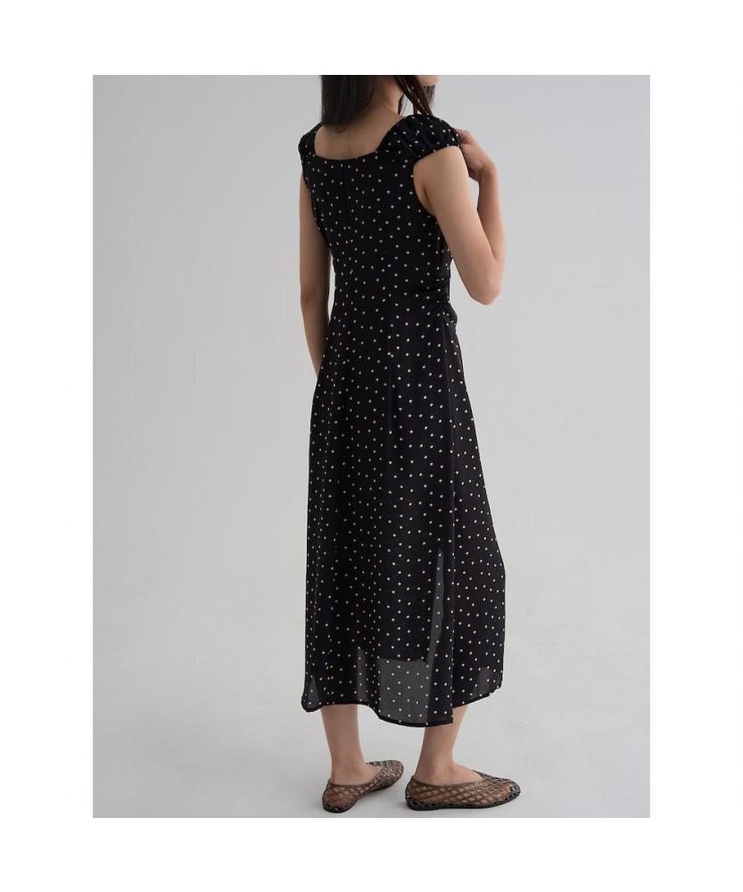 8seconds Dot Pattern Long Dress Black