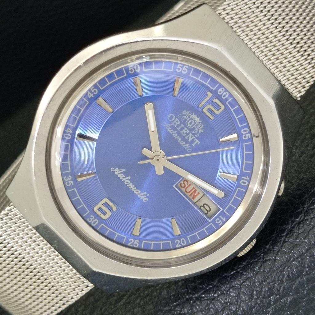 

ВИНТАЖНЫЕ МУЖСКИЕ ЧАСЫ ORIENT AUTOMATIC 46941 ЯПОНИЯ С СИНИМ ЦИФЕРБЛАТОМ a500726-5 R154-a500726