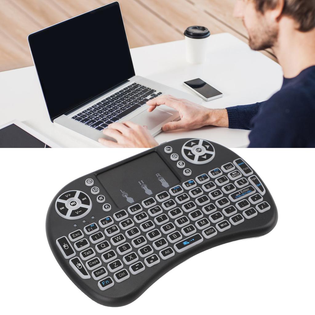 Mini Wireless Keyboard Touchpad Combo 2 Modes Portable Wireless Touch Keyboard Remote Control for TV Computer
