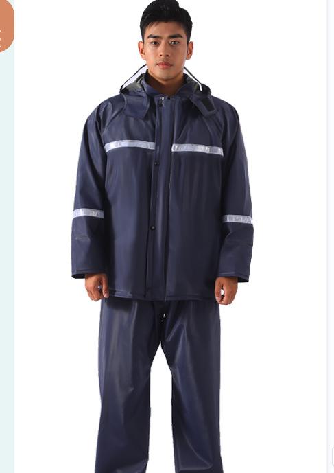 Knitted fabric split raincoat raincoat rain pants set whole body rainstorm prevention men and women motorcycle electric vehicle takeaway reflective