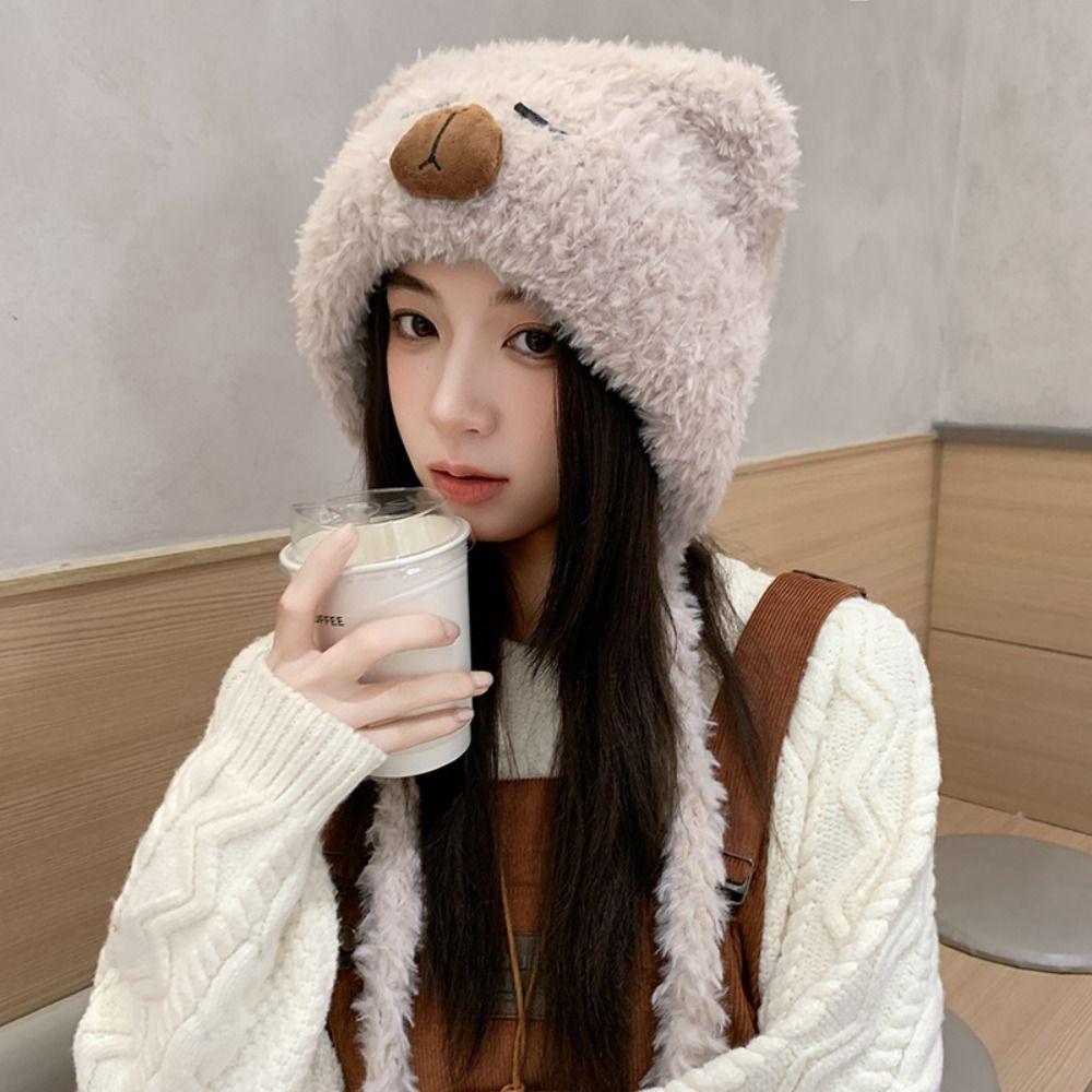 Kawaii Capybara Pullover Hat Cartoon Woolen Hat Casual Warm Cap Cycling