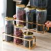 Kitchen Supplies Glass Jars with Lids Sealed Candy Jars Glass Containers Grain Dispensers Kitchen Jar Sets Spice Storage Racks