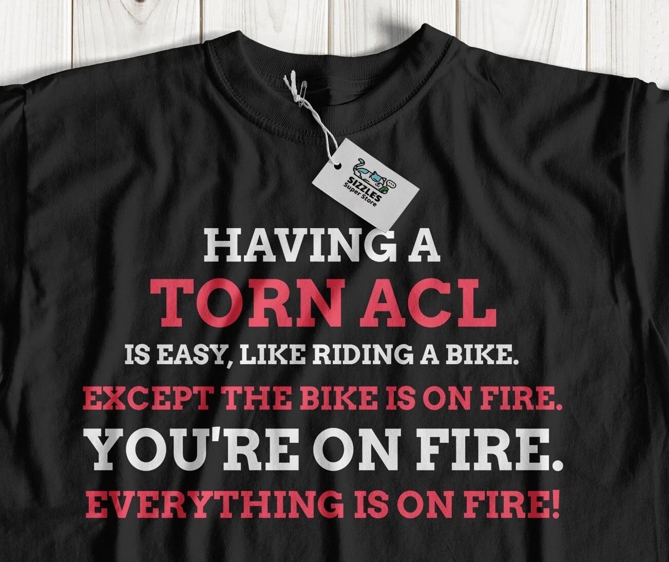 

Unisex Funny ACL Tear Surgery T-Shirt & Torn ACL Arthroscopic Knee Operation Tee M