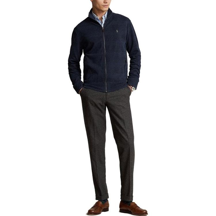 Polo Ralph Lauren FW23 Logo Embroidered Plain Knit Jacket Men Jackets Navy-Blue MNPOKNI16823155-410