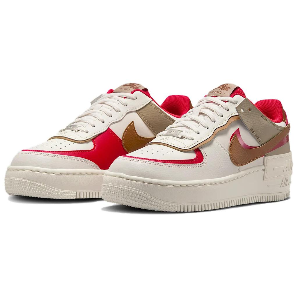 New Nike Air Force 1 Low Shadow Phantom Fire Red Khaki Women's HQ3400-030