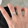 Adjustable Double Layer Irregular Texture Ring - Versatile and Stylish Women's Fashion Index Finger Ring