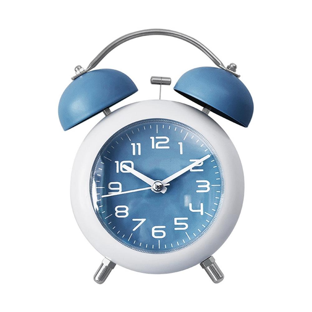 Twin Bell Vintage Metal Alarm Clock with Night Light for Dormitory  for Home Office