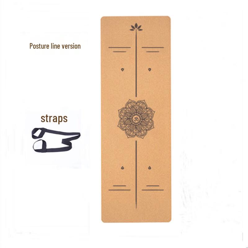Longchen Cork Yoga Mat with Alignment Lines