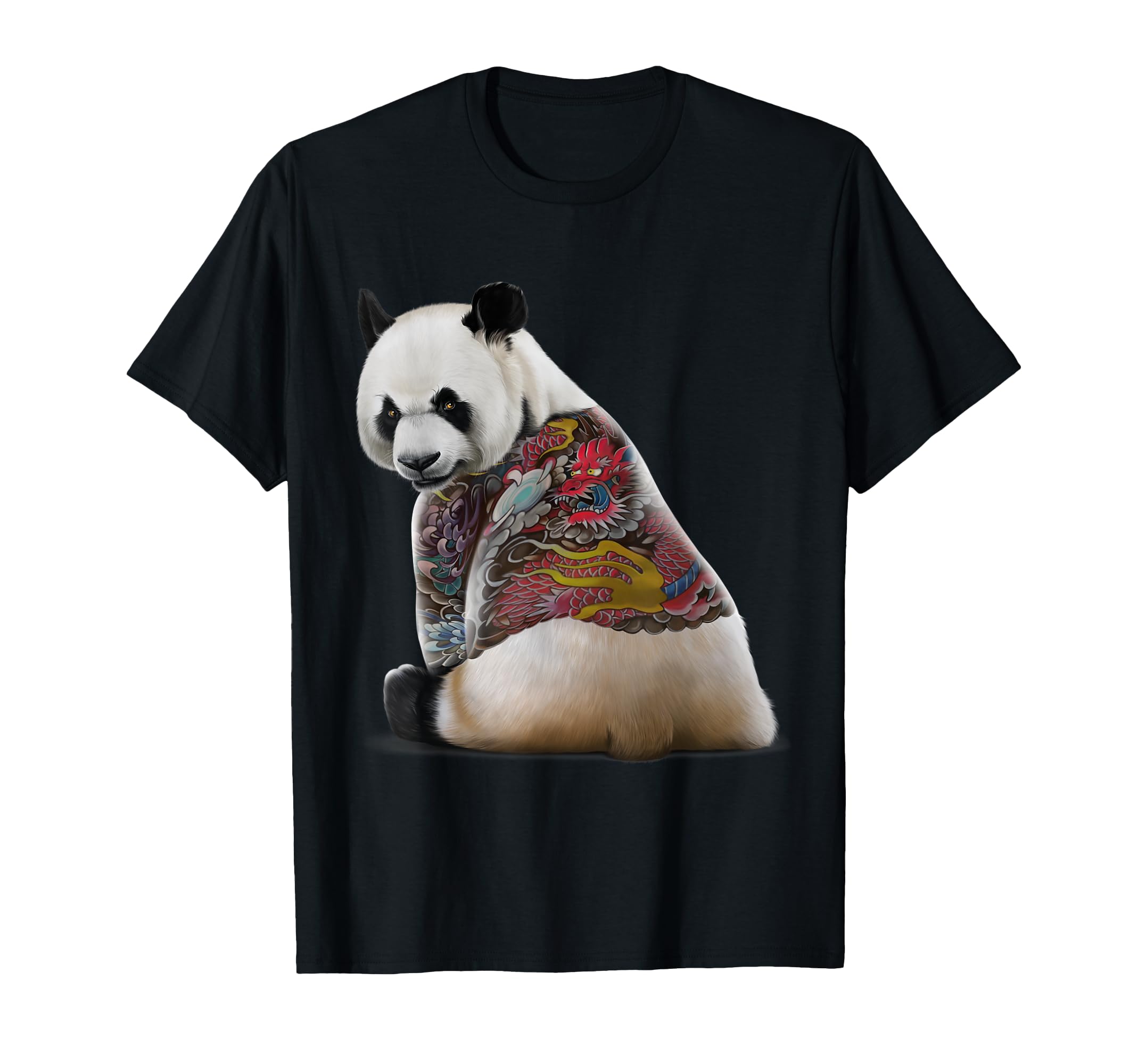 

Giant Panda Traditional Japanese Dragon Tattoo Izumi T-Shirt чёрный