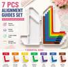 Paper Crafting Alignment Guide Set: 7-Piece Layering Tool with Hardshell Case - Color Coded Templates from 1/16 To 1/2 Inch for Card Making Scrapbook