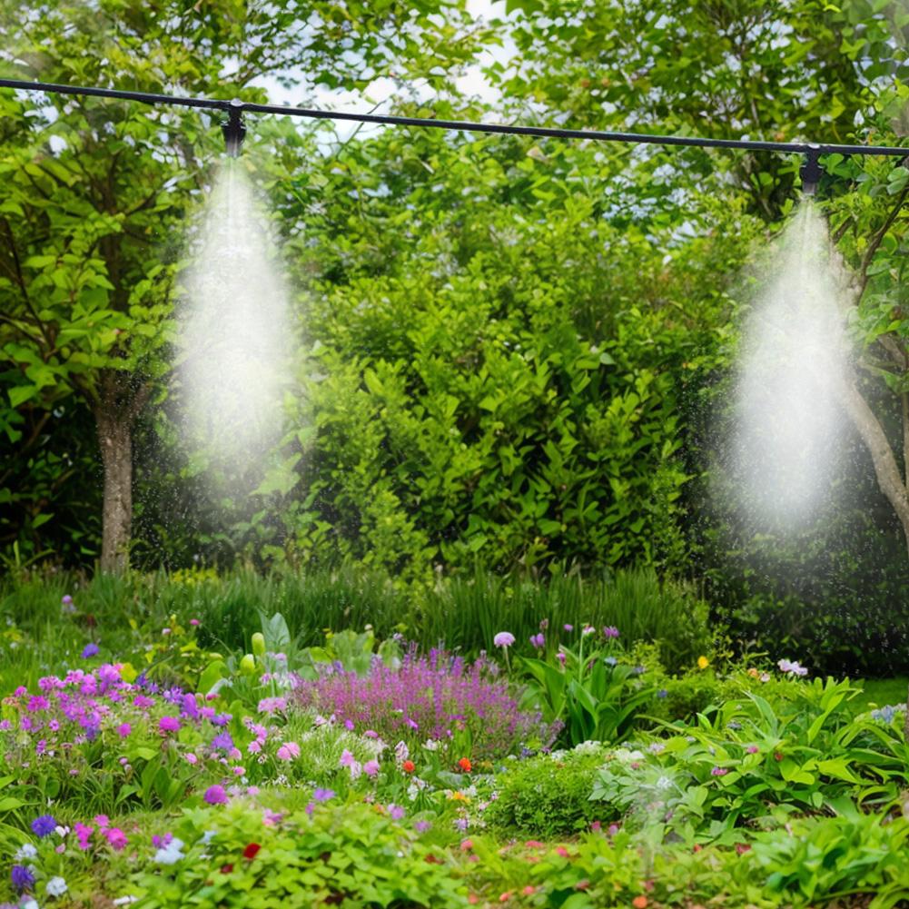 15M Misting Cooling Nozzle System Brass Atomizer Nozzles Kit Outdoor Misting Cooling System Garden Sprayer Drip Irrigation