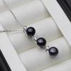 Trendy Freshwater Natural Black Pearl Pendant Woman,925 Sterling Silver Pearl Pendant Bridal Wife Mother Gift White Black