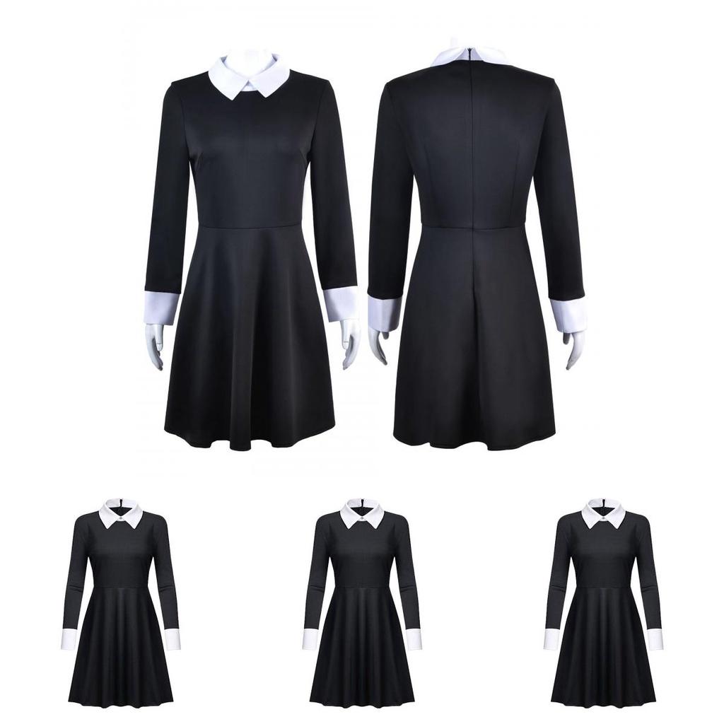 Polyester Gomez Morticia Kleid für Mardi Gras Halloween