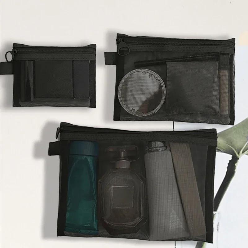 Dámská síťovaná kosmetická taška Cestovní úložná taška na make-up Organizér Dámská taštička na make-up Přenosná Malá Velká Kosmetická taštička na toaletní potřeby