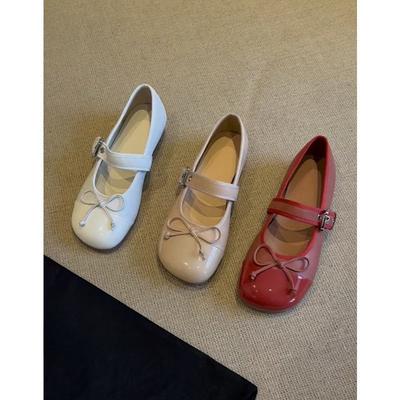 Chaussures Mary Jane à bouche peu profonde pour enfants, nouvelles chaussures plates rouges, chaussures simples