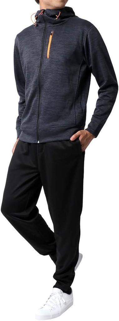 Running Wear Top and Bottom Sweat Quick Special Order [Tartex] Men's Jersey, Set, Absorbent, Drying, (4L, Charcoal)