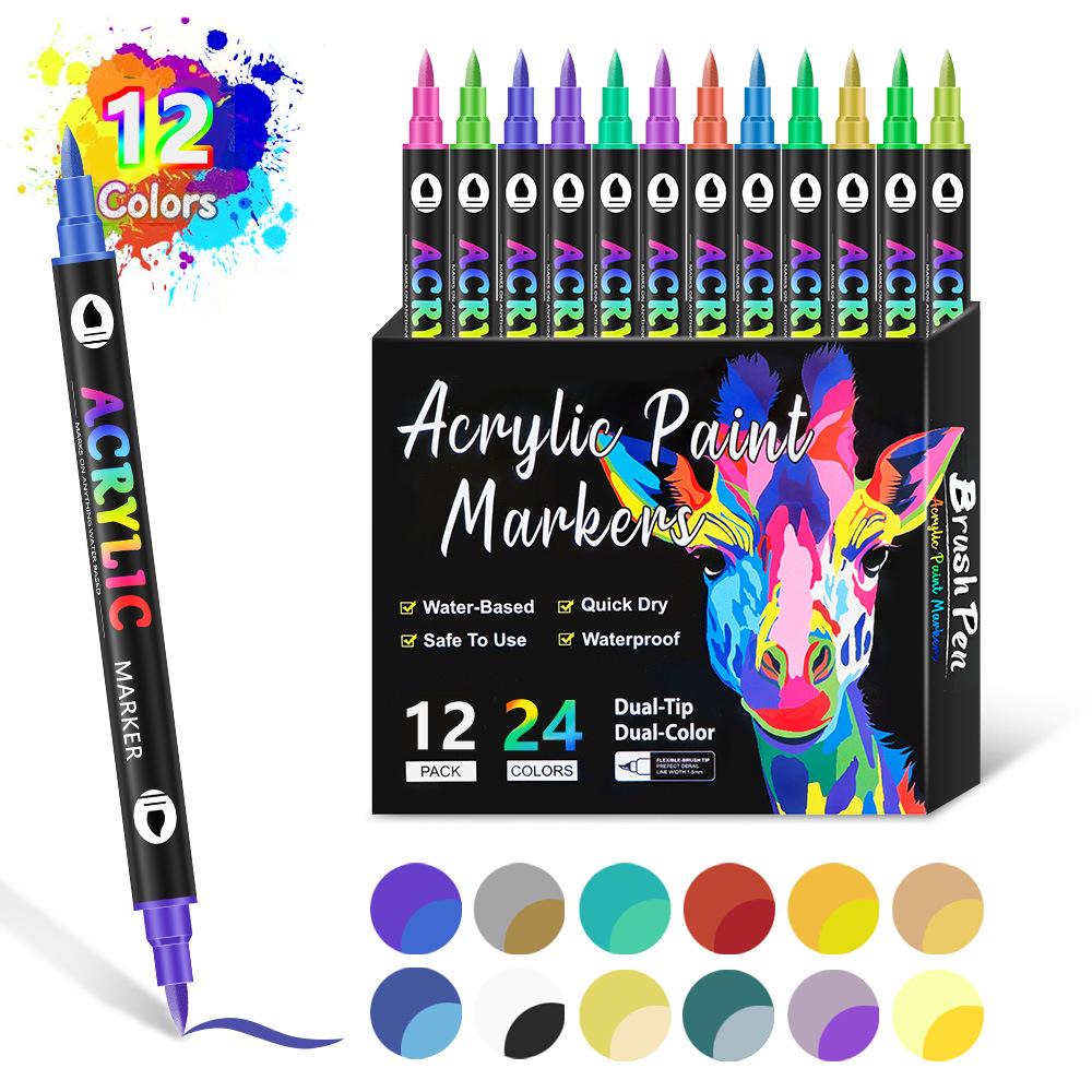 Double-Ended Two-Color Acrylic Marker Set for Kids – 240 Colors