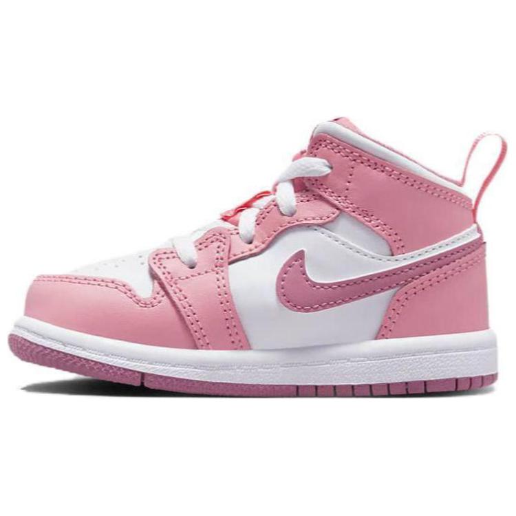 Air Jordan 1 Mid TD Valentines Day 2023 Baby Sneakers Pink Coral-Chalk Desert-Berry DQ8425-616