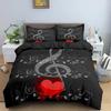 Musical Note Bedding Set 3pcs Music Theme Quilt Cover KingQueen Size With Pillowcase Fashionable Psychedelic Soft Duvet Cover