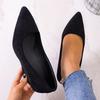Shallow Retro Wedged Single Shoes for Women's Outer Wear Spring New Pointed Black Simple High Heels