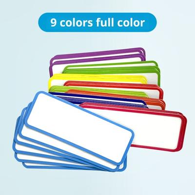 54 Stück magnetische, trocken abwischbare, wiederverwendbare Namensschilder, Etiketten, leicht abwischbar, mehrfach verwendbar, bunte Namensschilder für den Kühlschrank, Bürobedarf