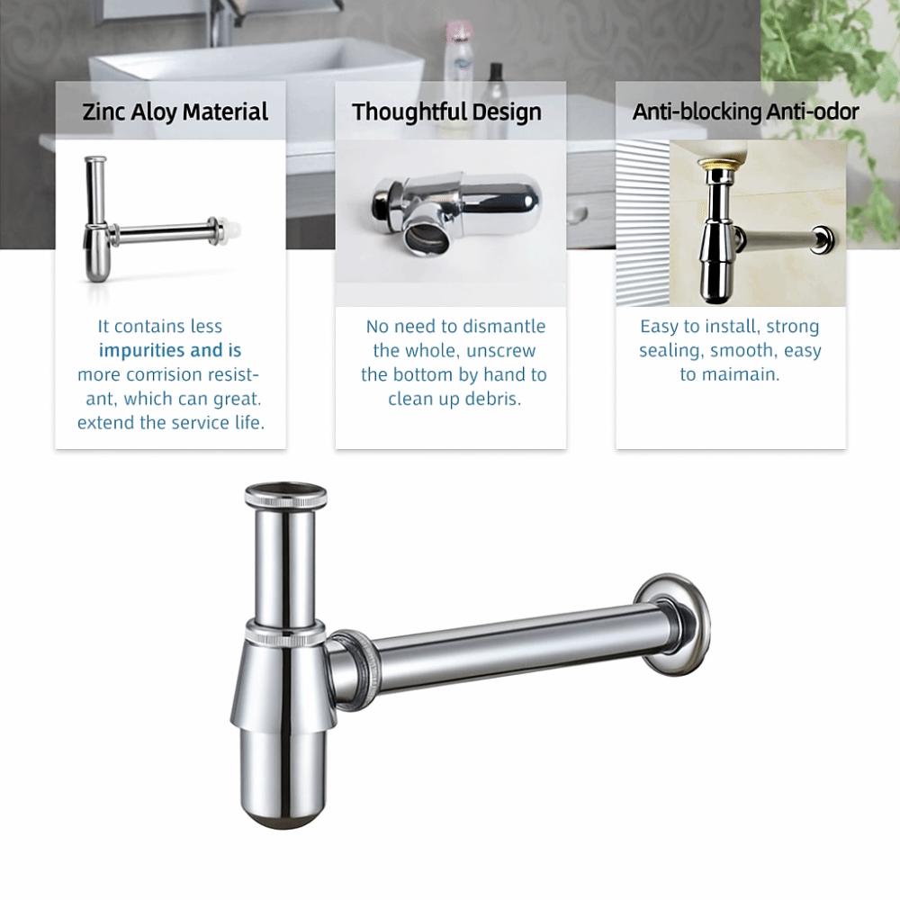 Zinc Zinc Zinc Alloy Bottle Trap Deodorant Type Without Overflow Sink Waste Trap Drain Kit  Kitchen