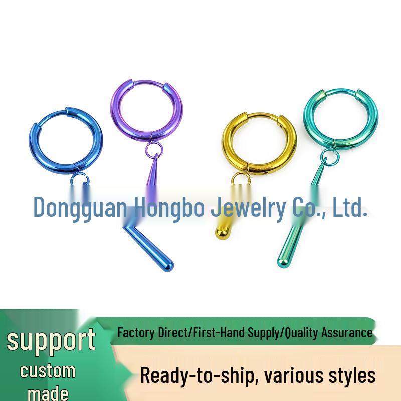 F136 Titanium Water Drop Pendant Earrings & G23 Titanium Anodized Hoop for Body Piercing