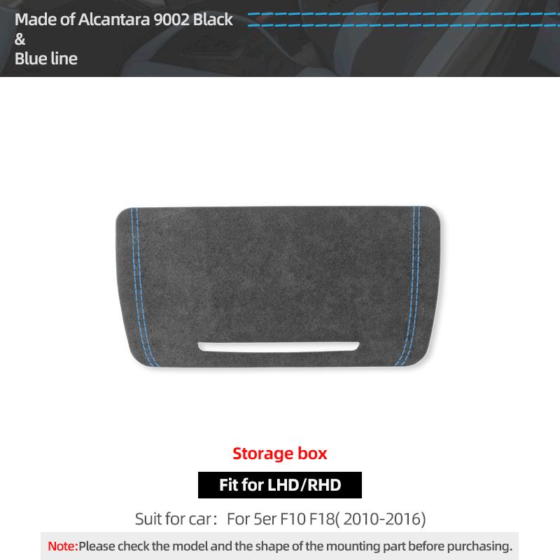 

For BMW F10 F18 Series 5 2010-2016 Made of Alcantara Center Console Storage Box Panel Trim Sticker Car Interior Accessories синій
