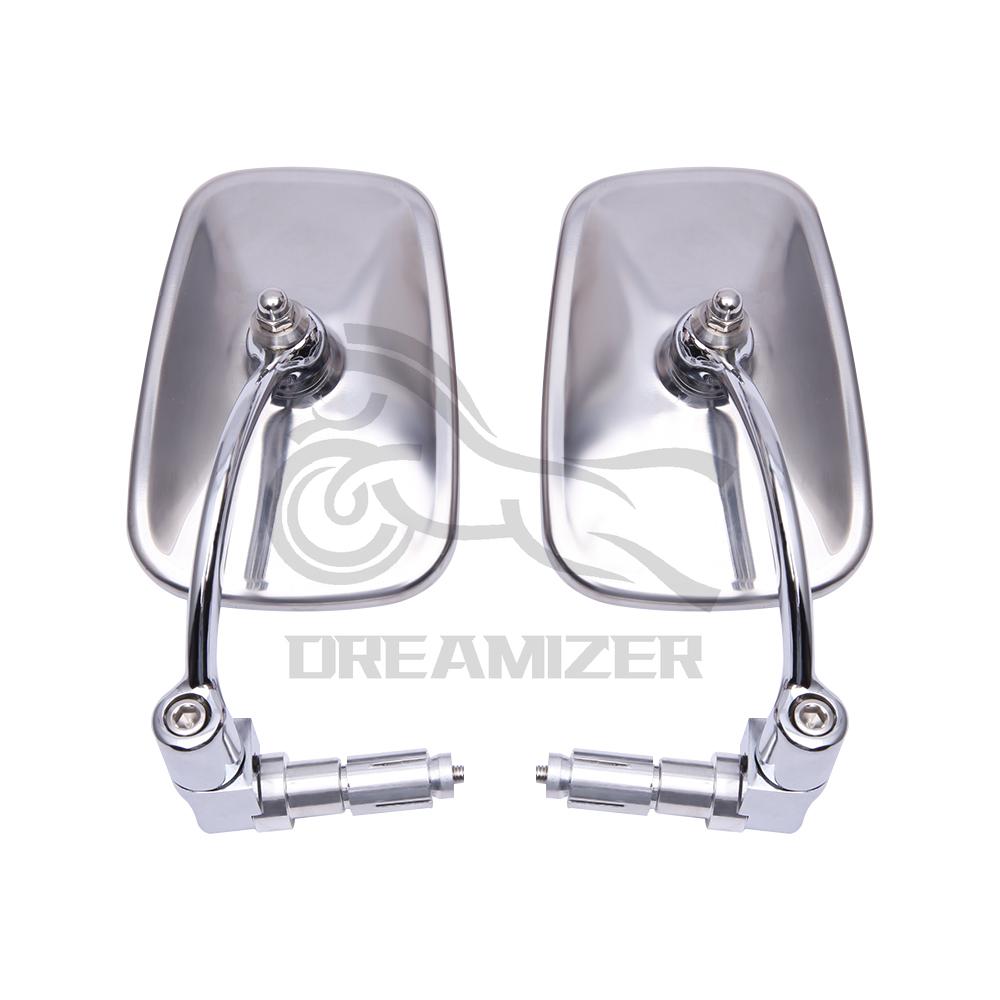 Espelhos retrovisores universais para motocicleta, 7/8 polegadas, cromados, para harley, honda, kasasaki, triumph