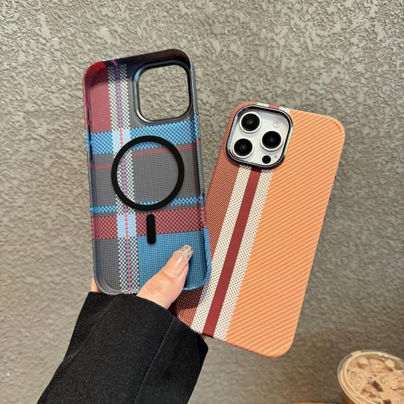 Carbon Fiber Texture Magnetic Phone Case IPhone 17 Pro Max 16 15 14 13 PC Hard Shell Shockproof Anti Scratch