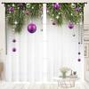 2 pieces, Christmas tree and ball printed curtains -30% blackout - suitable for living room, bedroom, kitchen, home decoration