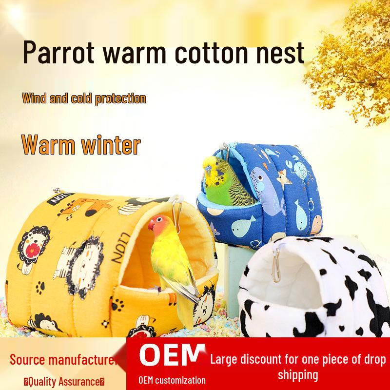 Verdicktes isoliertes Baumwollnest für Papageien und Wellensittiche - Winterwärme für Nymphensittiche