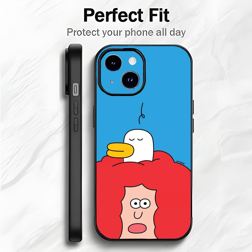 Cute Cartoon Duck Silicone Art Phone Case Phone Case Soft Packaging Lightweight For iPhone17 16 15 14 13ProMax