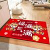 Red Welcome Mats Anti-skid Carpets Area Rug New Year Entrance Doormat  Washroom