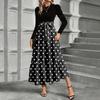 Women's Floral Print High Waist Fashionable And Elegant Dress