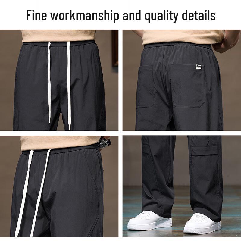 Jeep Men's Summer Lightweight Loose Straight-Leg Cargo Pants