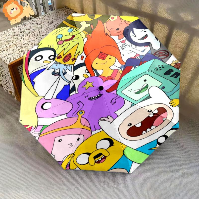 Adventure Time Characters Automatic Umbrella - Suitable Travel Outdoor Portable Umbrella Birthday Gift Daily Essentials