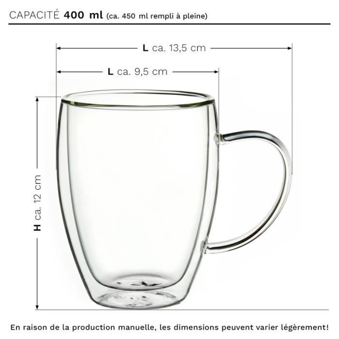 Verres thermos - CREANO - HH - 400ml - Double paroi - Design contemporain